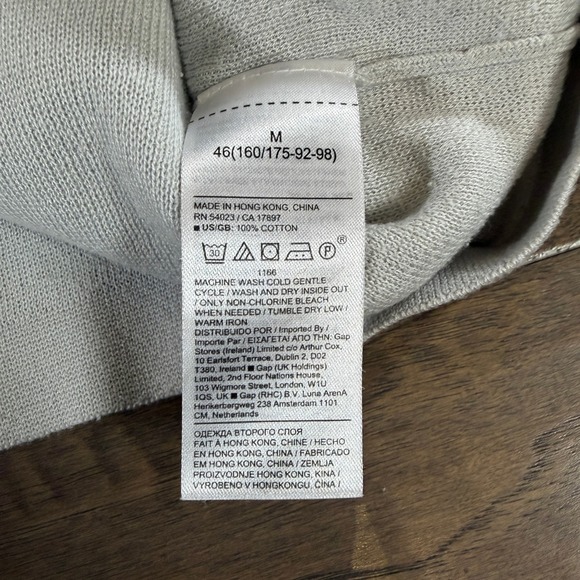 Banana Republic Organic Cotton Knit Sweater Top Gray Size M 3/4 Sleeve - Picture 6 of 6
